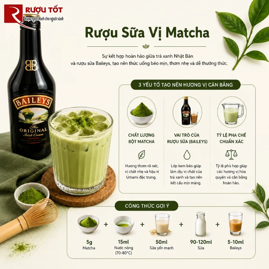 pha ruou sua matcha