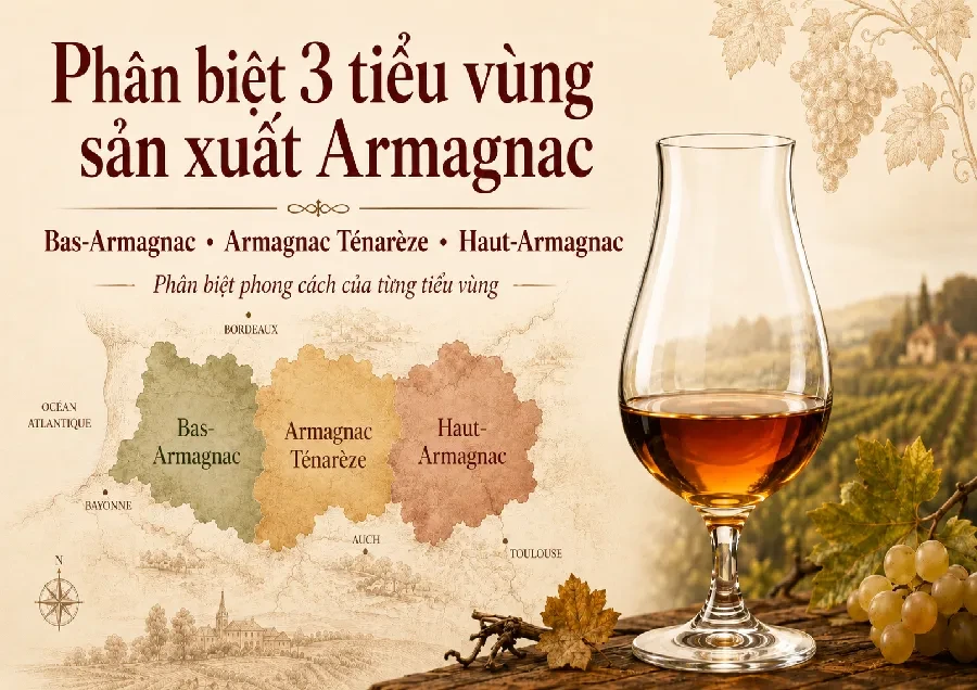 Nhập Môn Armagnac - Phân Biệt 3 Tiểu Vùng Sản Xuất Dễ Như Ăn Bánh