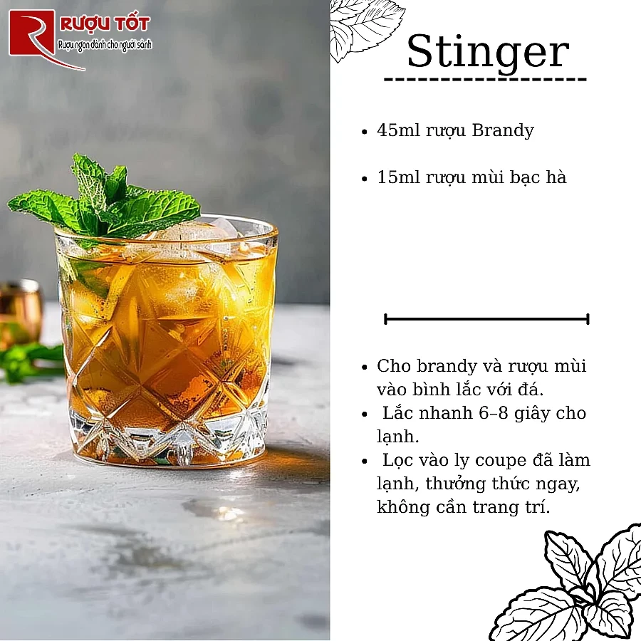 ruou cocktail brandy stinger