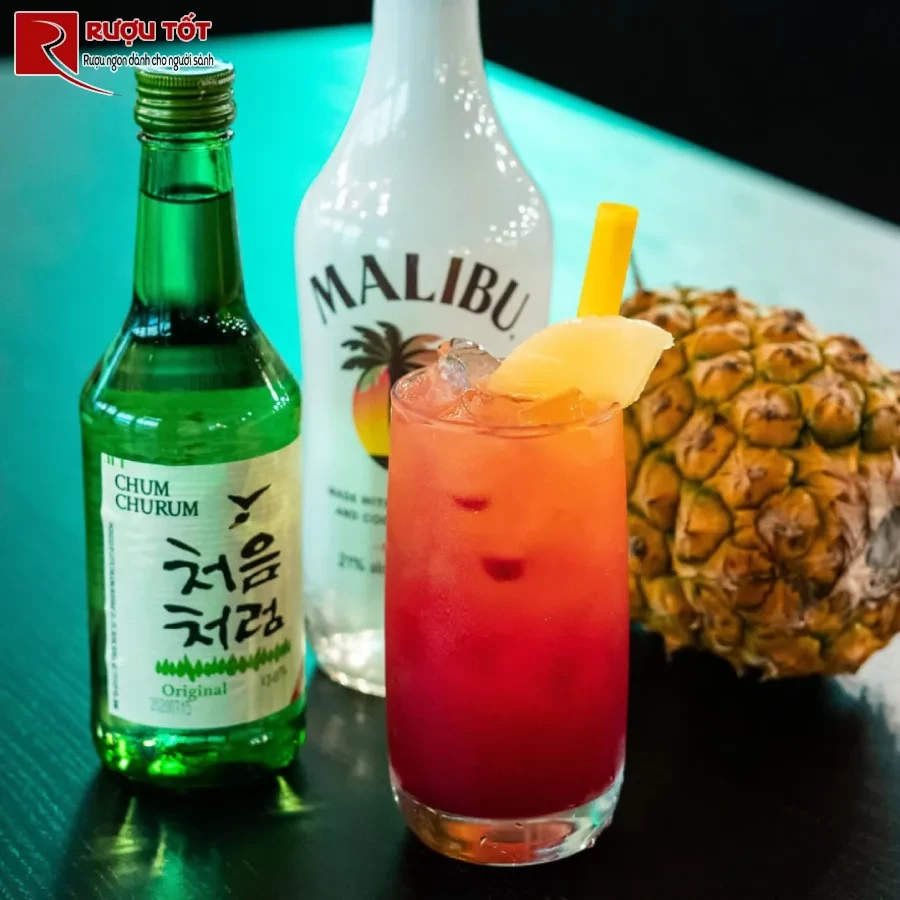rượu soju ngâm hoa quả