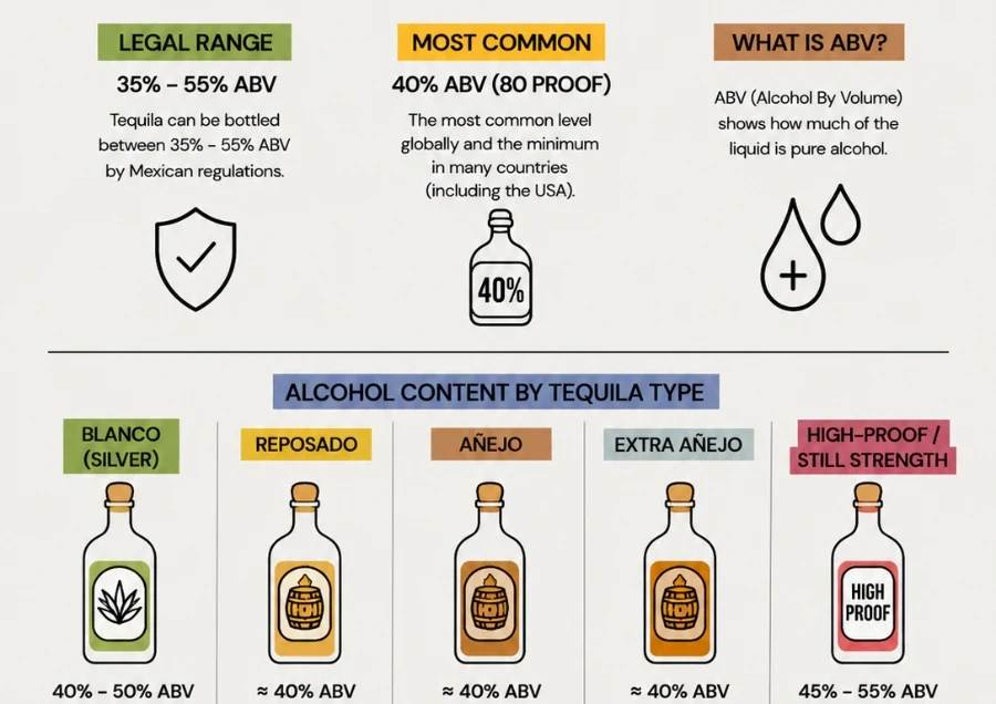 Tìm Hiểu Độ Cồn Chuẩn Của Các Dòng Rượu Tequila Hiện Nay