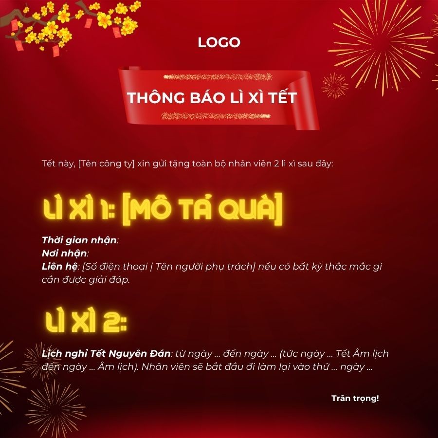 thông báo tặng quà tết cho nhân viên 9