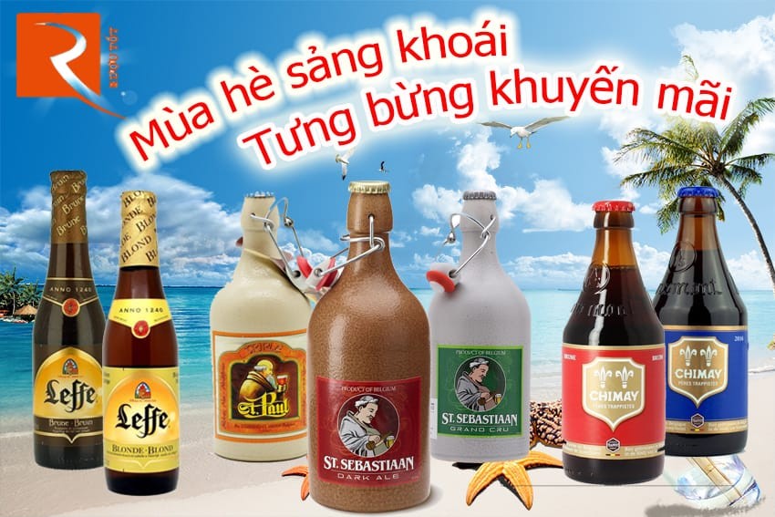 Giải nhiệt mùa hè khuyễn mãi khủng các dòng bia Bỉ Chimay, Leffe, bia sứ