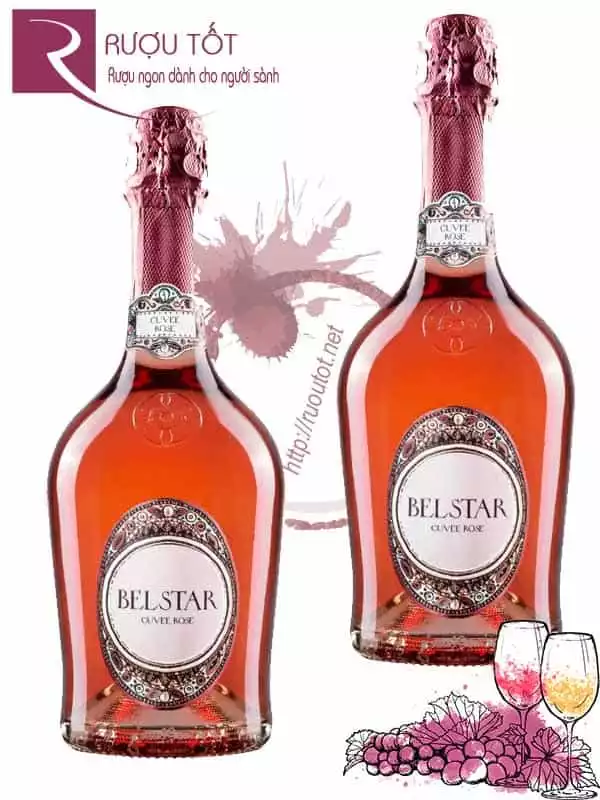 Vang Ý Belstar Prosecco Bisol Cuvee Rose Brut Veneto Thượng hạng