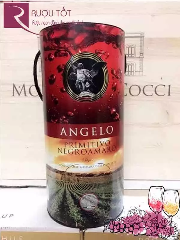 Vang Ý Angelo 14 Độ Primitivo - Negroamaro (bịch 3L)