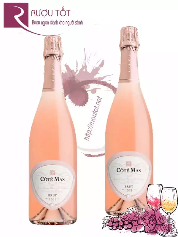 Vang nổ Pháp Da Cremant De Limoux Rose cao cấp