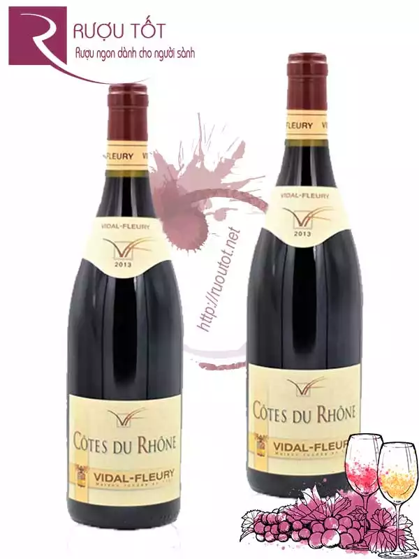 Rượu Vang Cotes Du Rhone Rouge Vidal Fleury