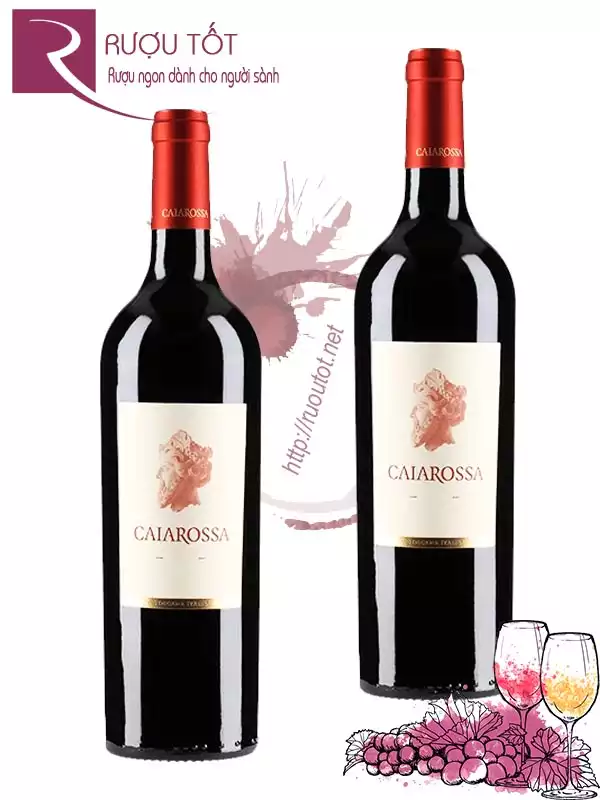 Vang Ý Caiarossa Toscana Rosso IGT 95 điểm Cao cấp