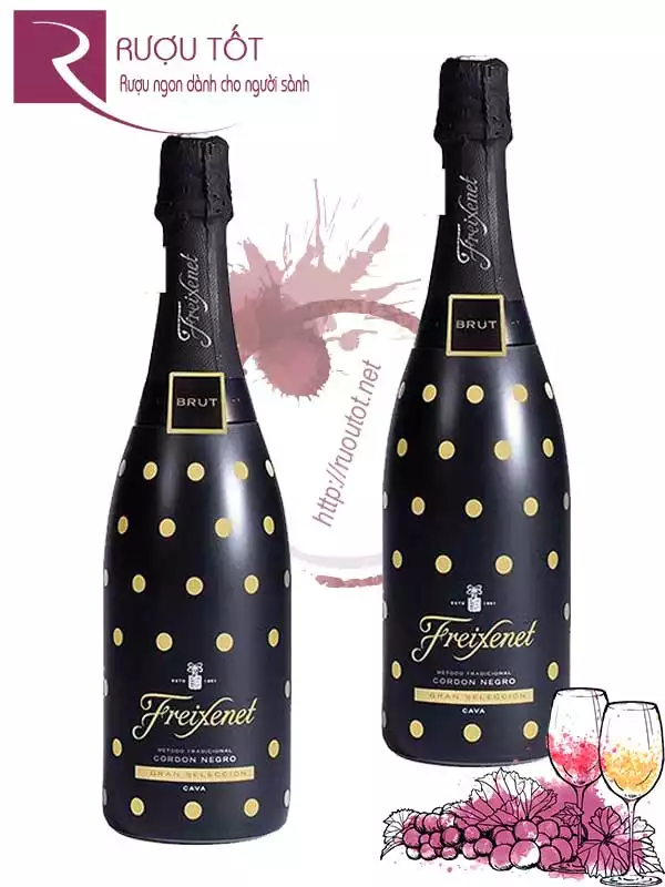 Vang nổ Freixenet Cordon Negro Brut Polka Dots Thượng hạng