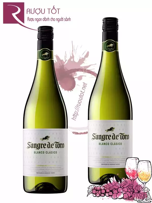 Rượu vang Sangre de Toro Blanco Clasico Torres Cao cấp