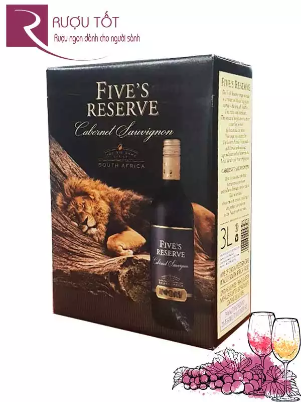 Vang bịch Fives Reserve 14 độ South Africa 3L