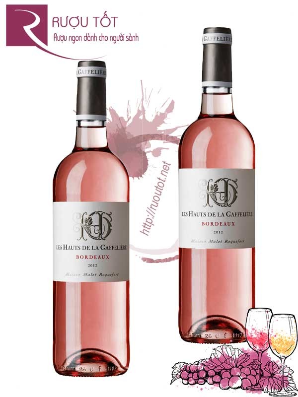Vang Pháp Les Hauts de La Gaffeliere Bordeaux hồng Thượng hạng