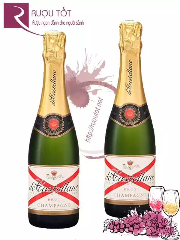 Rượu Vang Nổ Champagne de Castellane Brut 37.5Cl