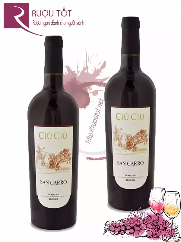 Vang Ý Ciu Ciu San Carro Marche Rosso 15% Chính hãng