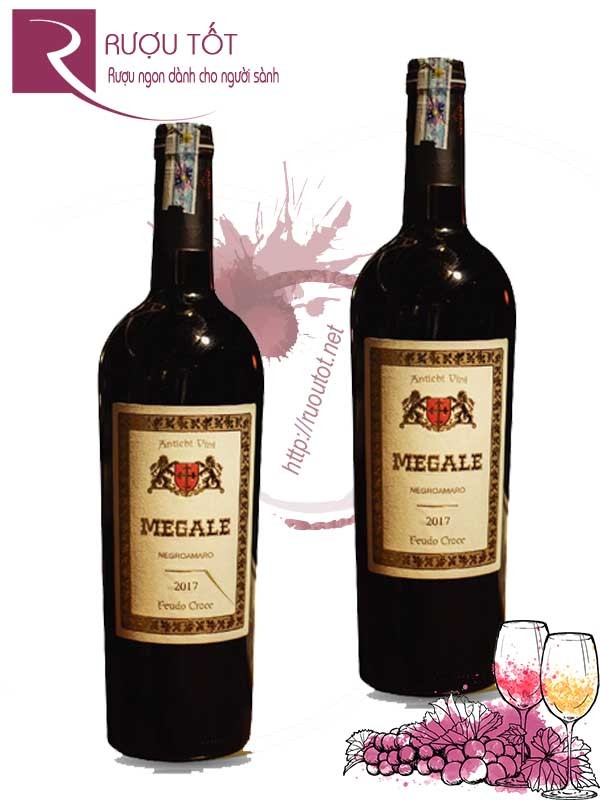 Rượu vang Megale Negroamaro Salento IGT Tem trắng Cao cấp