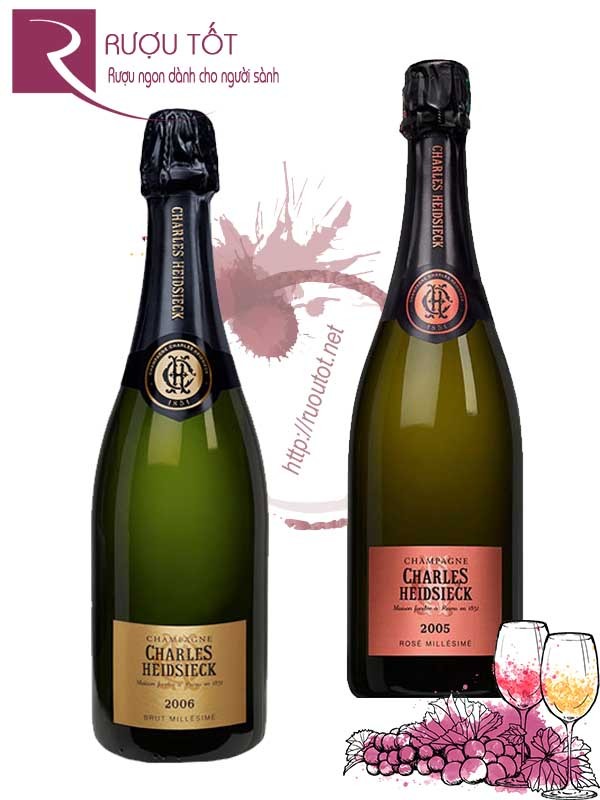 Champagne Pháp Charles Heidsieck Brut- Rose Millesime 95 điểm hảo hạng