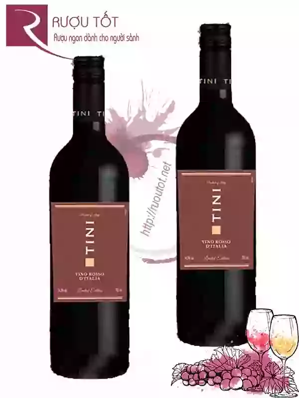 Vang Ý Tini Vino Rosso D'italia nhãn đỏ Hảo hạng