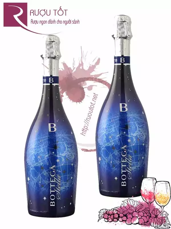 Vang nổ Ý Bottega Stella Millesimato Brut - Bottega xanh Phát sáng