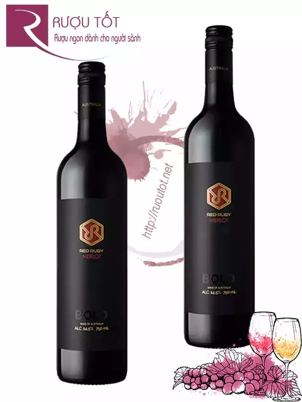 Rượu Vang Red Ruby Merlot Bold