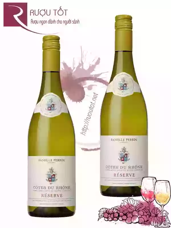 Rượu Vang Cotes du Rhone Reserve Perrin Blanc