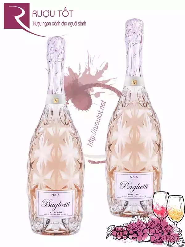 Vang nổ Ý Baglietti No.6 Moscato Rose