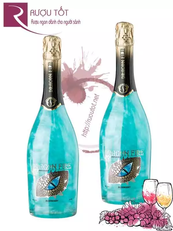 Rượu Vang Nổ Dragon Fire Blueberry Đặc Biệt