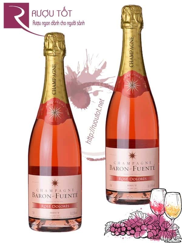 Rượu Champagne Pháp Brut Baron Fuente Rose Dolores Brut Hảo hạng