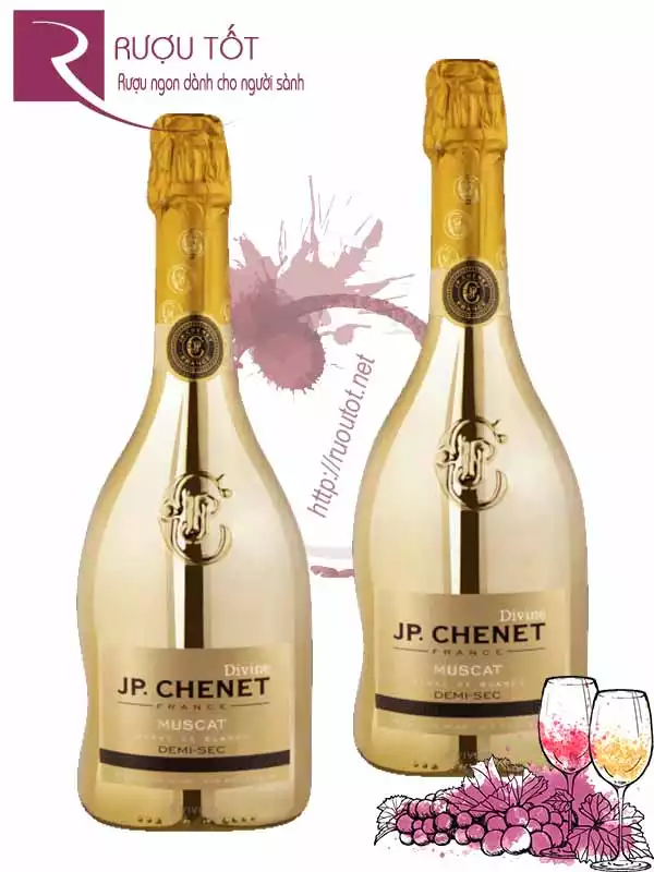 Rượu Vang Nổ JP Chenet Divine Blanc de Blancs Muscat Demi Sec