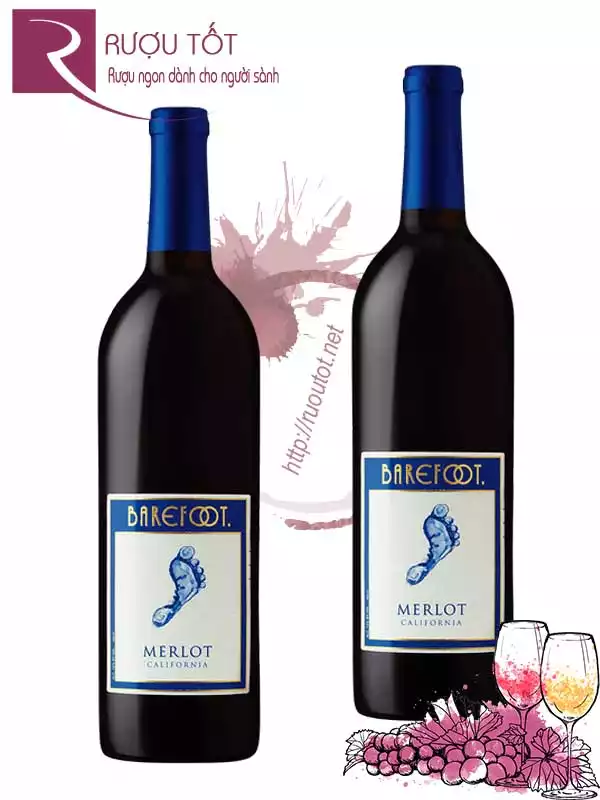 Rượu Vang Barefoot Merlot Wine Varietal