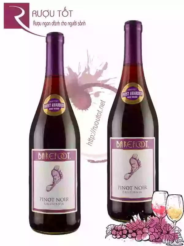 Rượu Vang Mỹ Barefoot Pinot Noir Varietal Cao Cấp