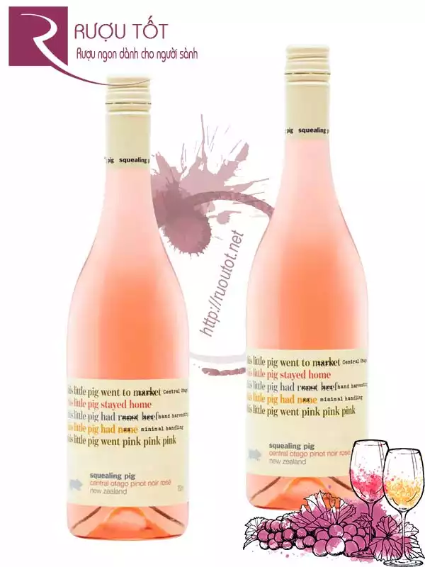 Rượu Vang Squealing Pig Pinot Noir Rose Thượng Hạng