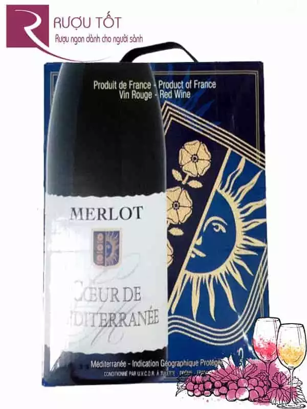 Vang Bịch Pháp Ceour de Mediterrane Mặt trời xanh Thượng hạng