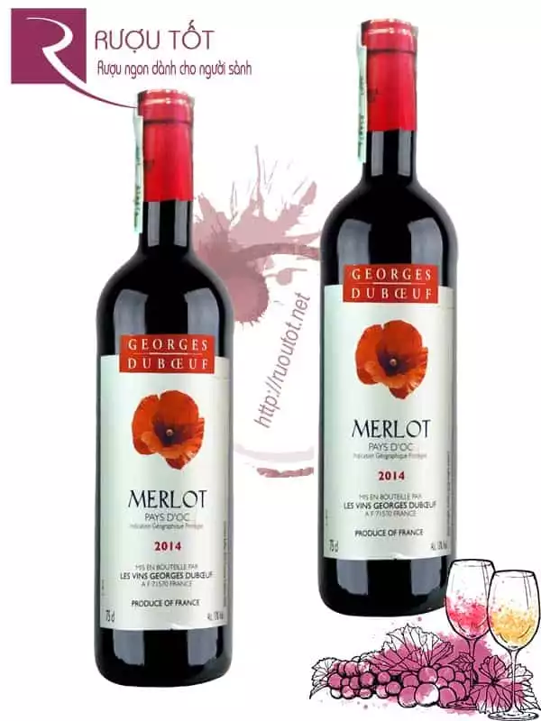 Vang Pháp Merlot Pays d'OC Georges Duboeuf Thượng hạng