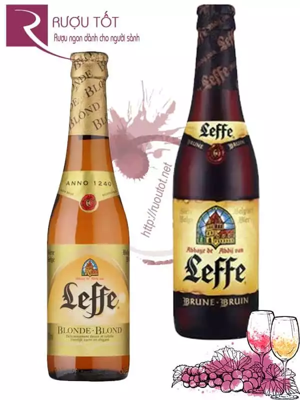 Bia Leffe Vàng Blonde - Nâu Đen Brune nhập khẩu Bỉ