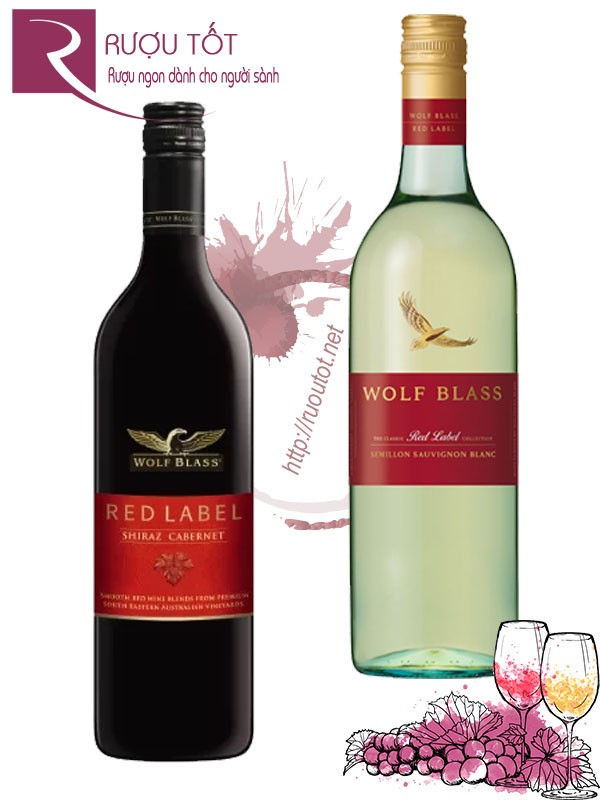 Rượu vang Red Label Wolf Blass Red - White Chiết khấu cao