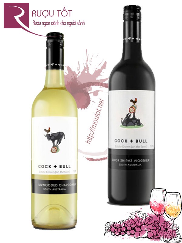 Rượu vang Cock Bull Shiraz, Chardonnay  Đỏ - Trắng Chiết khấu cao
