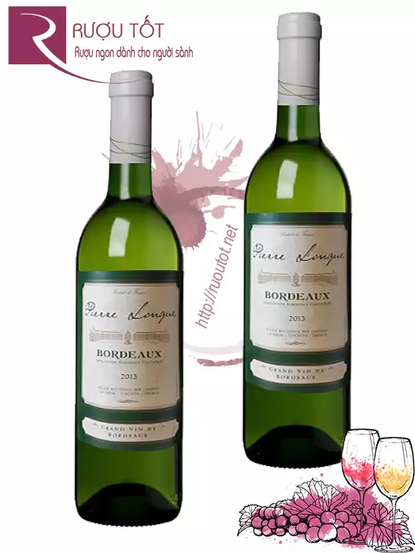 Vang Pháp Bordeaux De Pierre Longue Blanc Thượng hạng