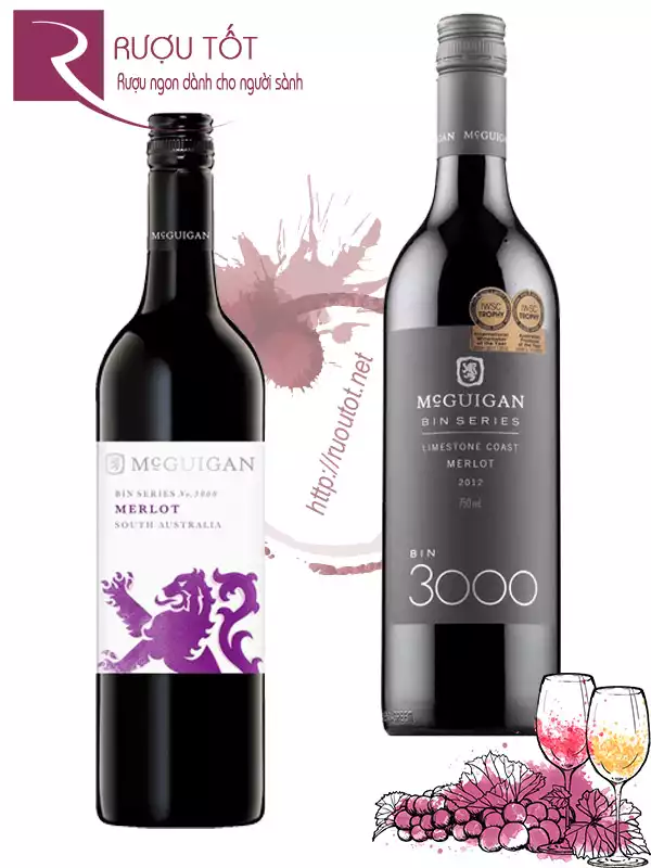 Rượu vang Bin 3000 McGuigan Merlot Chiết khấu cao