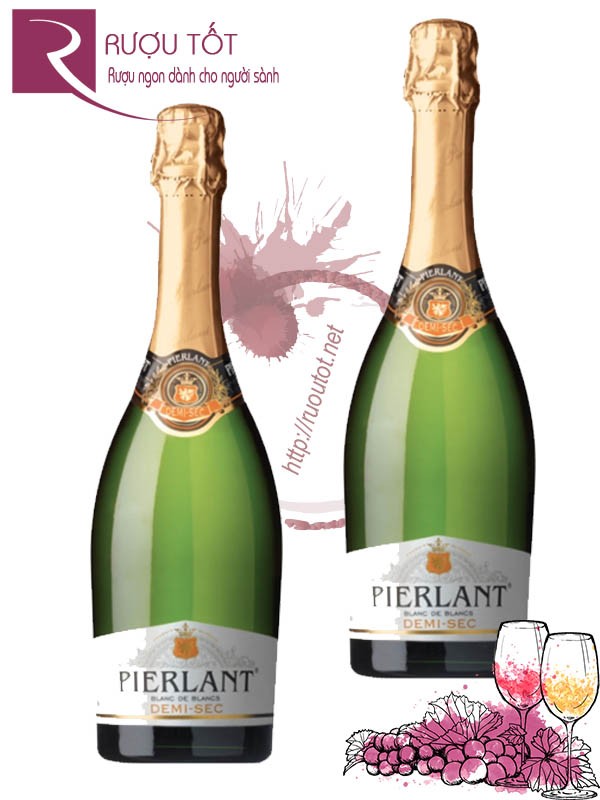 Rượu Champagne Pháp Pierlant Demi sec Blanc de Blancs