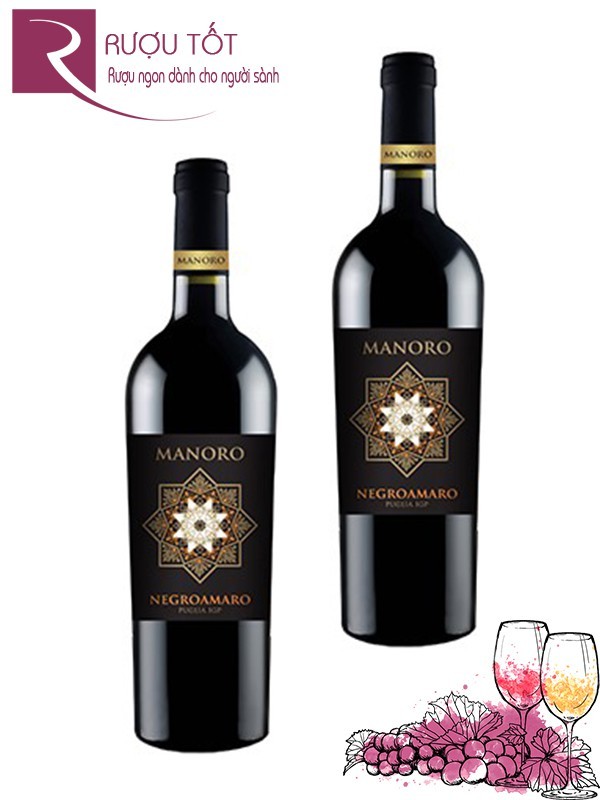 Rượu vang Ý Manoro Negroamaro Puglia IGP Cao cấp