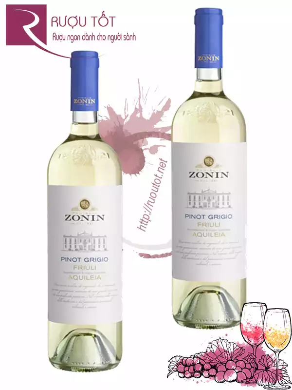 Vang Ý Zonin Classici Pinot Grigio Friuli Aquileia Thượng hạng