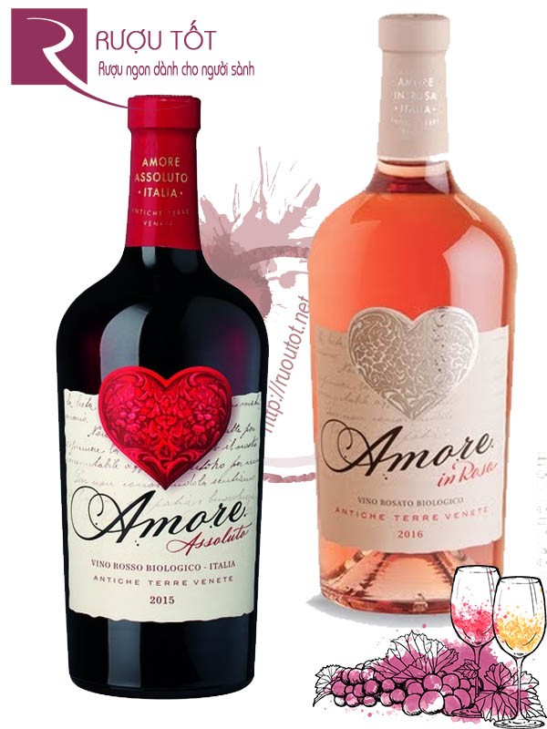 Vang Ý Amore Vino Biologico (Red - White - Rose) Thượng hạng