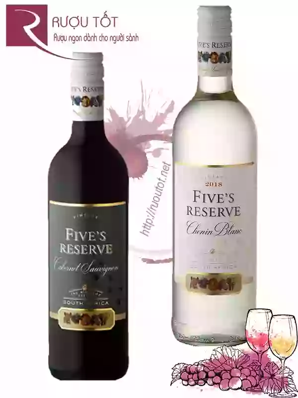 Rượu vang Fives Reserve (đỏ-trắng) Nam Phi giá tốt
