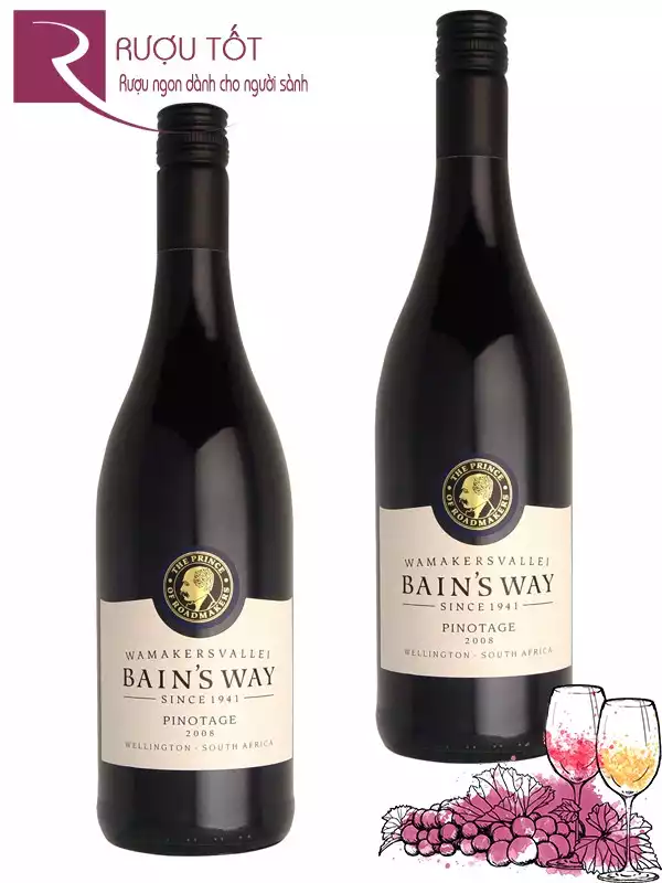 Rượu Vang Bains Way Pinotage Thượng hạng