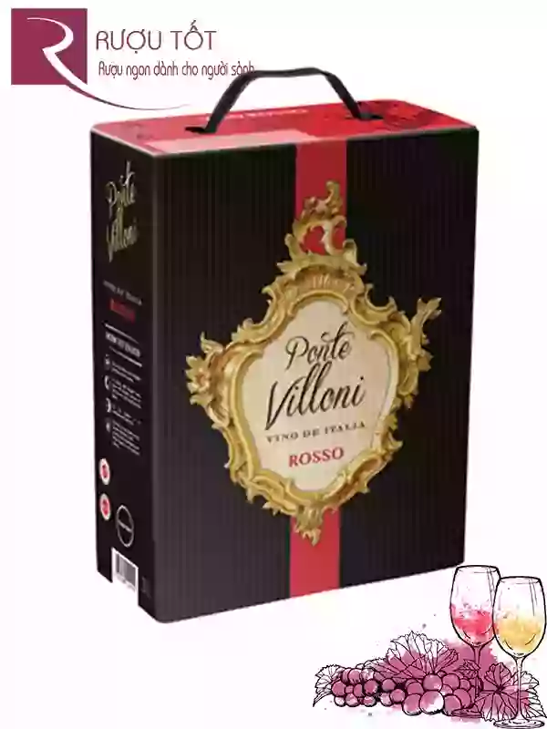 Rượu Vang Ý Ponte Villoni Rosso (bịch 3L)