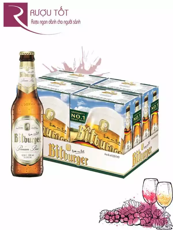 Bia Bitburger 5% Đức - Chai 330 ml