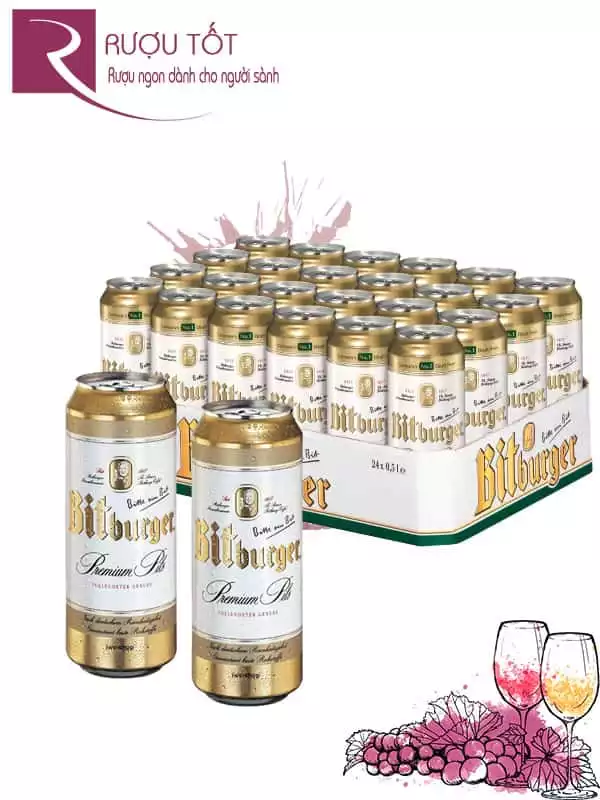 Bia Bitburger 5% Đức- Lon 500 ml