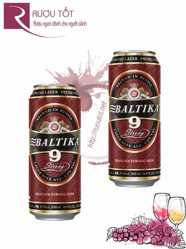 Bia Baltika số 9 - 8% Nga lon 450ml và Bigsize màu Đỏ
