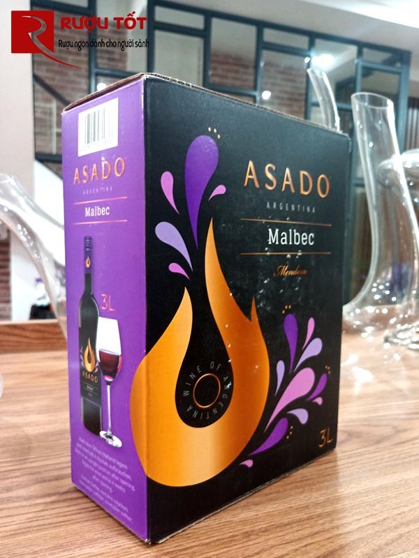 Rượu vang Asado Malbec 3L nhập khẩu chính hãng