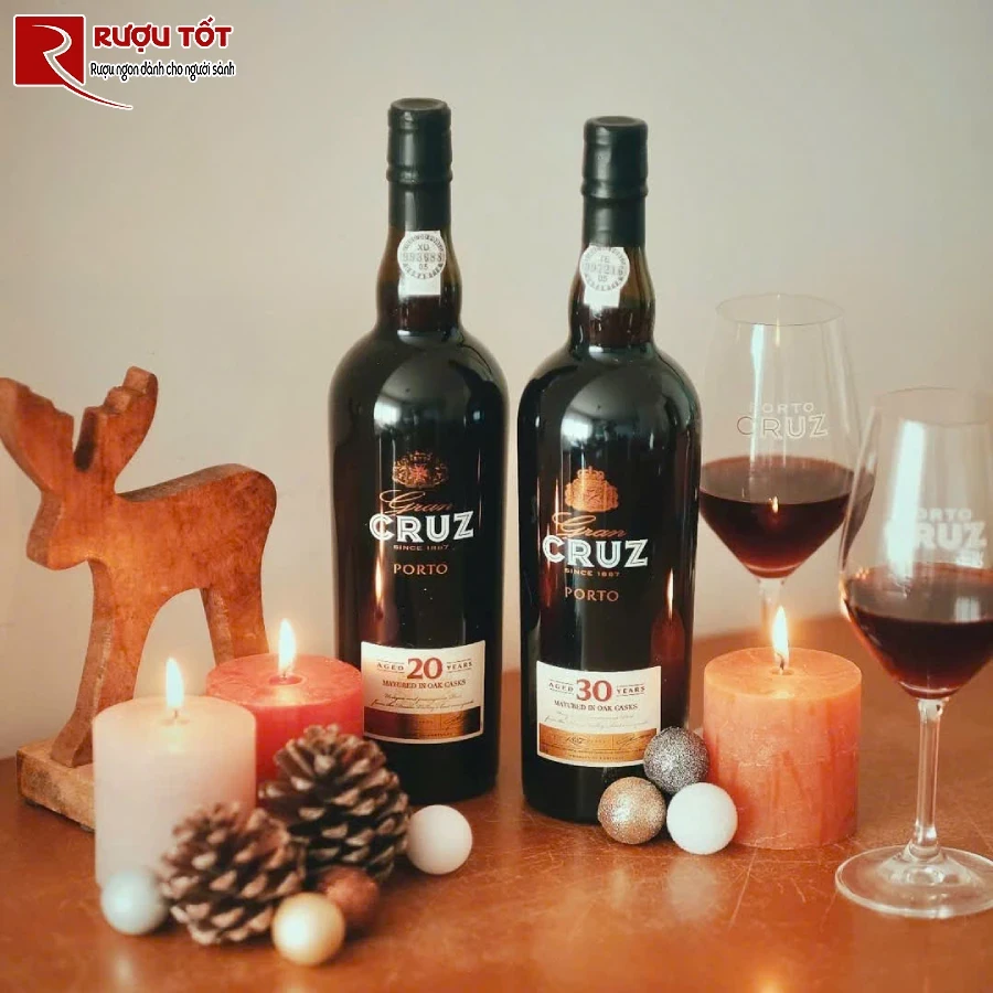 ruou porto cruz 30 years old port tawny 20% 750ml bo dao nha